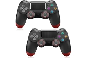 HAEBORL PS4 Controller 2 Pack Wireless Controller for PS4/PS4 Slim/PS4 Pro/PC with 3.5mm Headphone Jack & 1000mAh Built-in Battery, Dual Vibration&Turbo, Black