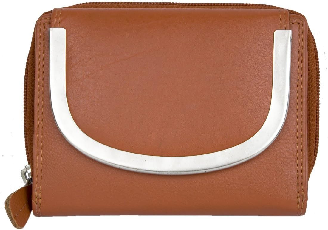 Women's Orange Nice Quality Compact Size Genuine Leather Wallet Kabana