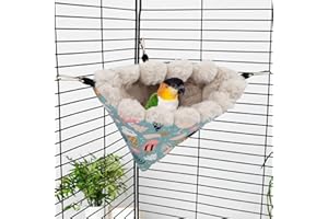 TCYYNEK Bird Nest House Winter Warm Hanging Hammock Bird Bed Snuggle Hut for Parakeets Budgies Caique Conures Cockatiels (Blu