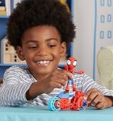 Spidey and His Amazing Friends Spidey Action Figure with Motorcycle Toy view 5
