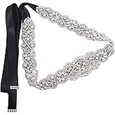 WEZTEZ Wedding Belt with Rhinestones Beads Sash Organza Bridal Belt for Wedding Gown Rose Gold Plus Size