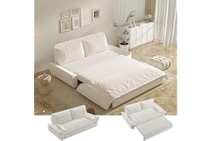 UPYOOE 70.1" Futon Sofa Bed Queen Size, Pull Out Bed, 3-in-1 Convertible Sleeper Sofa with Cushion Armrest, Modern Velvet Futon Couch for Living Room, Small Space, Apartment, Bedroom, Beige