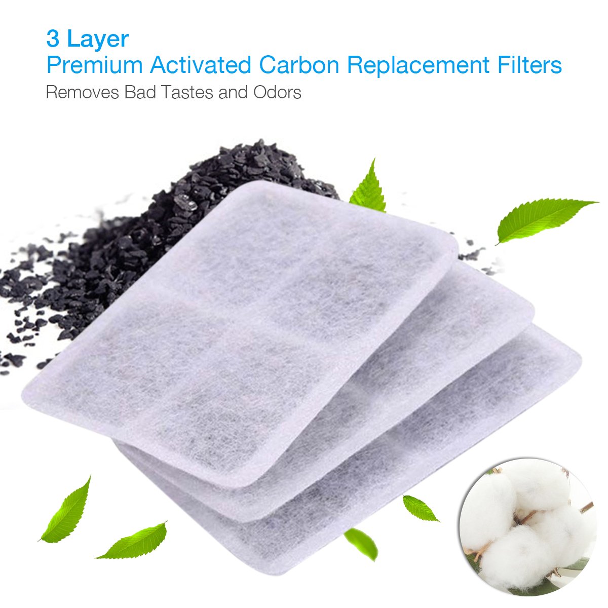 isYoung 24 * 7 Ultra Quiet Drinking Pet Fountain for Cats and Dogs 1.8L Water Capacity with Activated Carbon Filter and LED Lighting