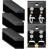 HAPY SHOP Black Velvet Plastic Display Cards 100 PCS Earring Card Holder Hanging Jewelry Display Cards for Earrings,Ear Studs,Jewelry Accessories,2 x 1.6 Inches