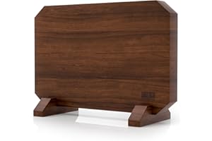 HOSHANHO Magnetic Knife Block, Thickened Acacia Wood Kitchen Knife Holder Stand with Strong Magnets, Multifunctional Double Side Knife Storage Organizer for Kitchen Counter