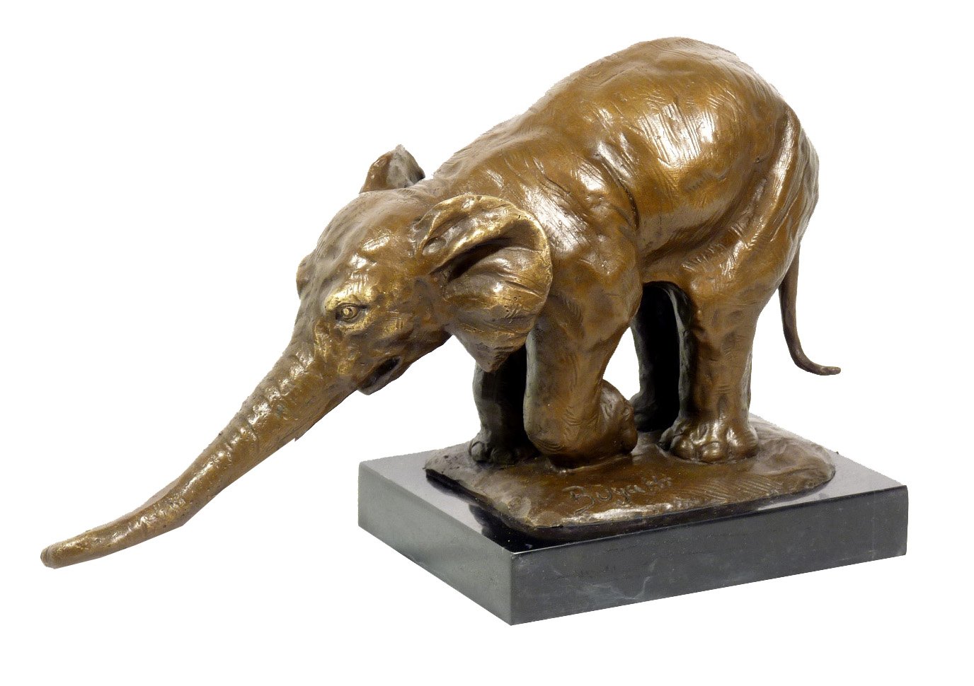 Figurine de bronze Éléphant indien Rembrandt Bugatti Signé
