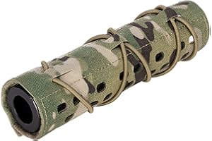 TOPTACPRO Airsoft Suppressor Cover 7 Inches Laser-Cut camo Accessories 500D Nylon