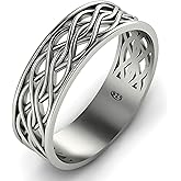 Endless Irish Celtic Knot Ring - 925 Sterling Silver - Eternity Love Viking Wedding Bands - Unisex Woven Braided Rope Thumb Rings - Norse Nordic Jewelry for Men Women