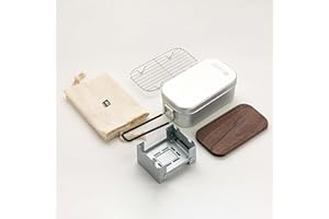 OFFWEEK Aluminum All-in-One Lunch Box Bento Box, Ultralight Portable Camping Stove Cookware Set with Storage Bag for Camping 