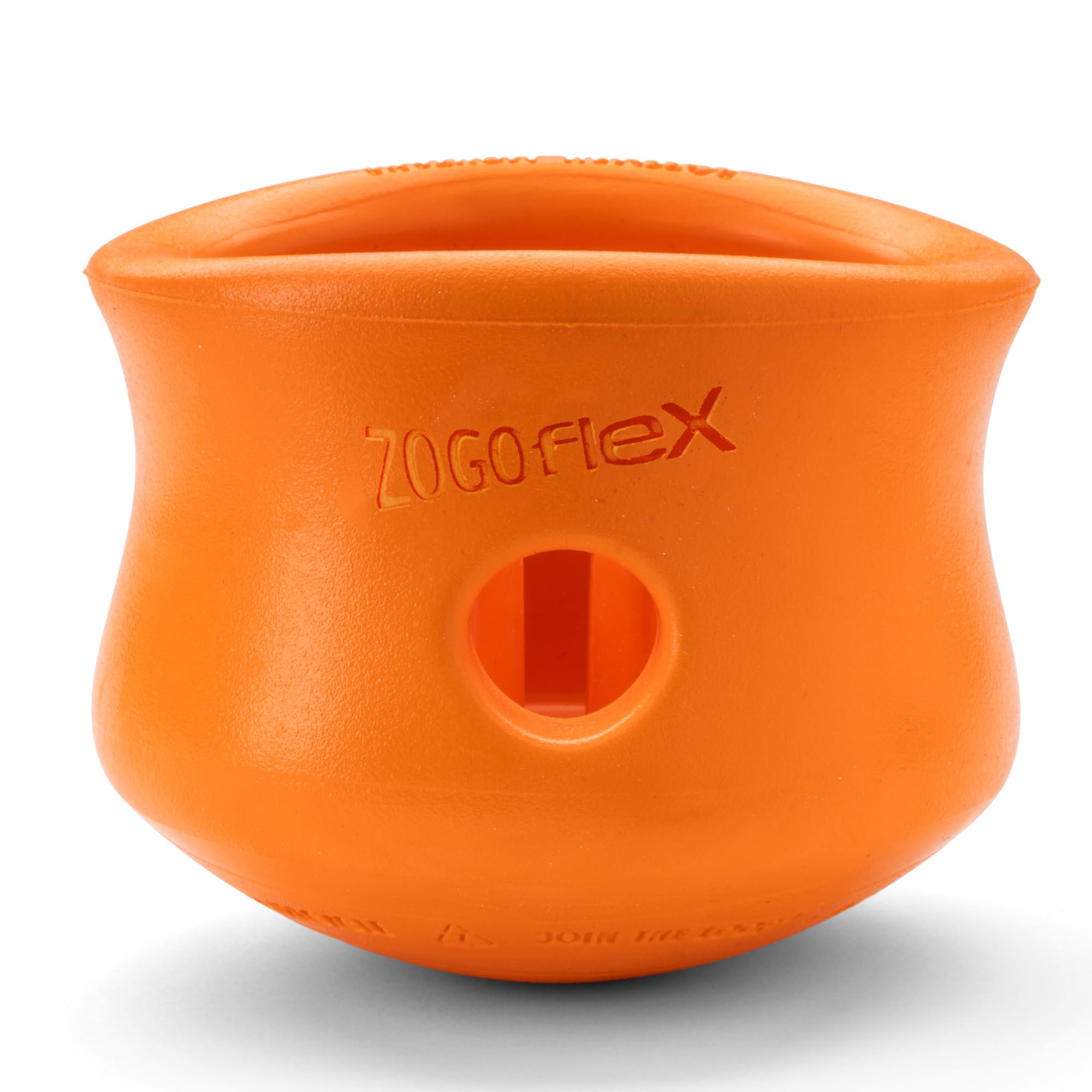 WEST PAW Zogoflex Toppl Interactive Treat Dispensing Dog Puzzle Play Toy, 100% Guaranteed Tough, It Floats!, Made in USA, Extra Large, Tangerine