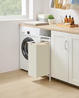 VASAGLE Laundry Basket Hamper with Shelf 47 L 42 x 28 x 75 cm Cream White view 2