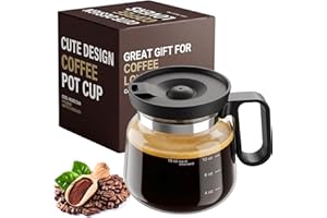 Coffee Pot Mug with Lid, 16oz Glass Mini Coffee Pot Cup, Heat-Resistant Clear Travel Mug, Spill-Resistant Novelty Coffee Cup 