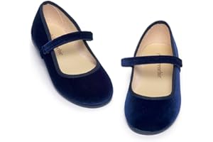 Childrenchic Mary Jane Shoes for Girls – Classic & Comfortable Dress Shoes for Toddlers & Kids – Perfect Flats for School, Play, and Special Occasions (Velvet)
