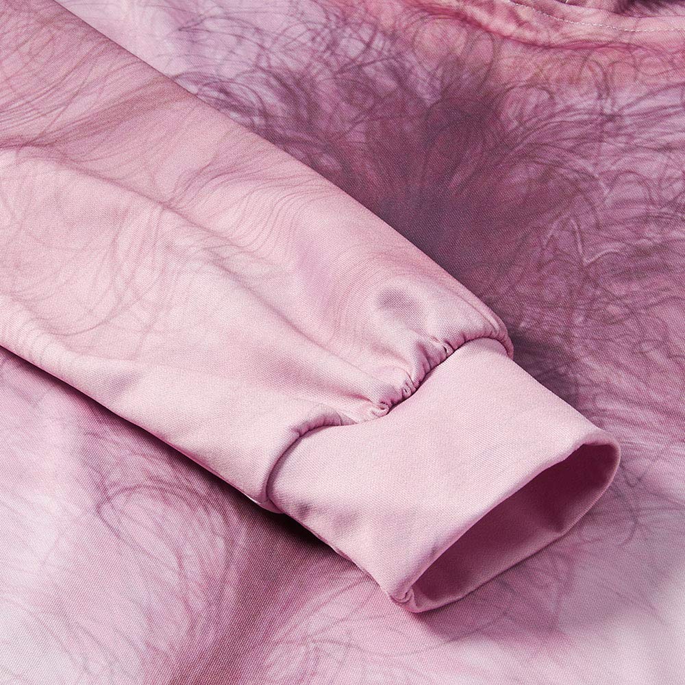 Leapparel Unisex Pullover Colorful 3D Hoodie Galaxy Sweatshirt for Men and Women Cool Graphic Prints Sweater with Big Pocket (Large/X-Large, Chest Hair-Pink)