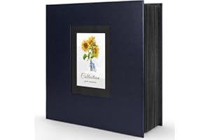 COLEMOLY Photo Album 4x6 600 Photos, Leather Cover Extra Large Capacity Holds 600 Horizontal and Vertical 4x6 Pictures Record Valentine's Day Christmas Holiday Commemorative Gift(Blue, 600 Pockets)