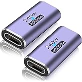 USB C Female to USB C Female Adapter (2 Pack), Support 240W Fast Charging, 40Gbps Data Transmission&8k high-Definition Audio 