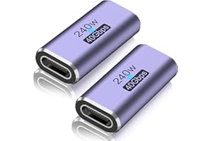 USB C Female to USB C Female Adapter (2 Pack), Support 240W Fast Charging, 40Gbps Data Transmission&8k high-Definition Audio 