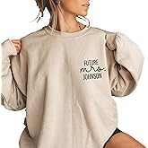 Custom Future Mrs Sweatshirt Personalized Mrs Sweatshirt for Bride Customized Bride Pullover with Last Name Fiance Sweater Wedding Bridal Shower Engagement Gifts for Women Multicolor
