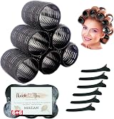 MIRZIAN Heatless Self Grip Hair Rollers for Long Hair with Duckbill Clips 12pc view 1