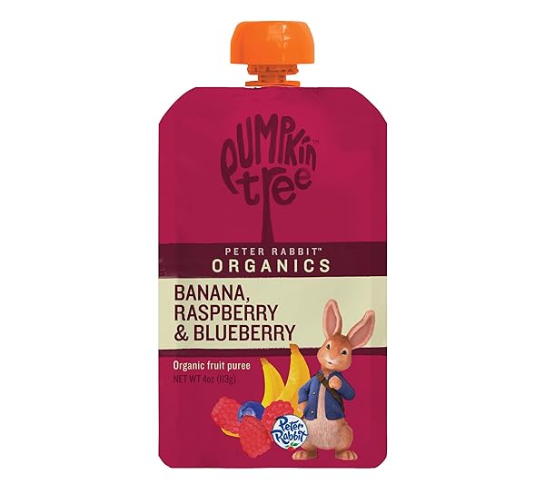 PETER RABBIT ORGANICS BABY RASPBERRY BANANA BLUEBERRY, 4...