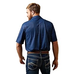 Ariat Male All Over Print Polo Monaco Blue X-Large