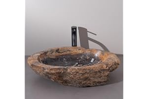 MIDUSO 216 - Handcrafted Irregular River Stone Vessel Sink; Real Stone Sink; Unique Vessel Sink - Choose Your Design Under 'Color' Options