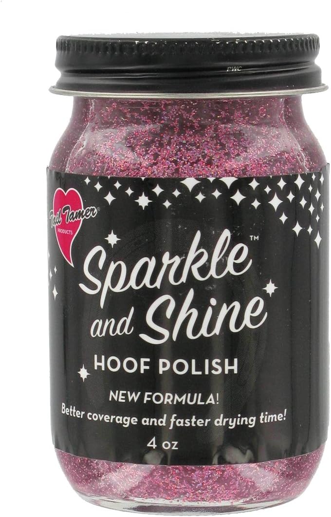 Tail Tamers SPHGLITTER-HTPK Sparkle and Shine Glitter Hoof Polish for Horses, Hot Pink
