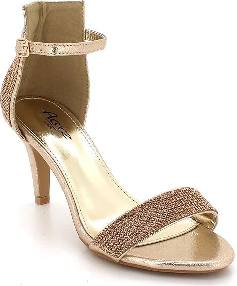 Amazon.com | Womens Ladies Diamante Studded Sparkly Open Toe Evening Wedding Party Prom Bridal 