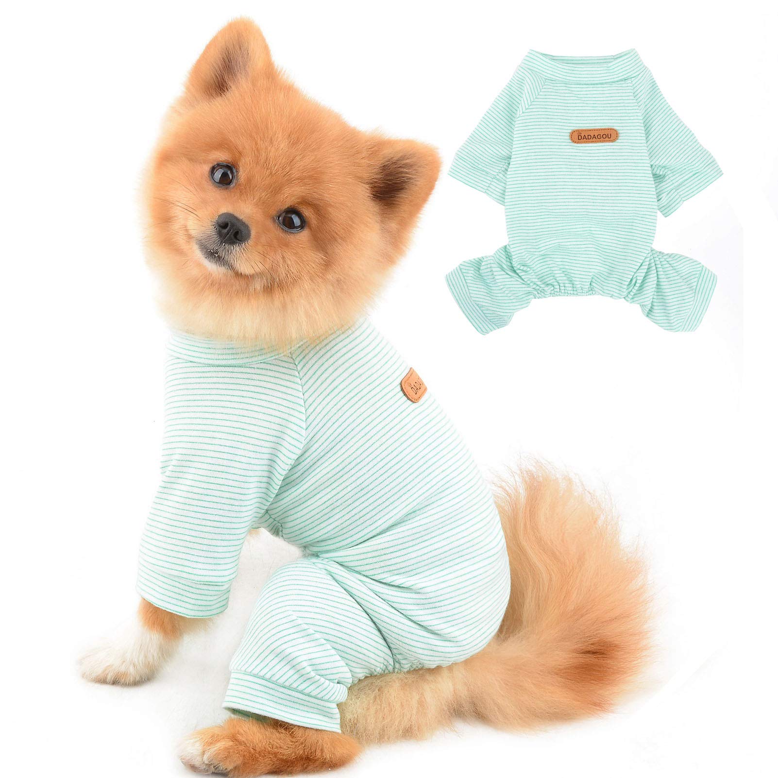 PAIDEFUL Pajamas for Small Medium Dogs Cats Fashion Stripe Pjs Warm Rompers four Legs Pet Jumpsuits Cozy Bodysuit Puppy Chihuahua Clothes Apparel Homewear Spring Autumn