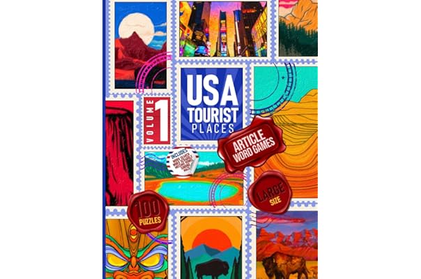 usa tourist places article word games volume 1 large print puzzle game for travel tourism lover includes word search word scramble missing vowel mage like yosemite yellowstone badland kauai game viv