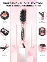 LANDOT Hair Straighteners Brush Ionic Ceramic Dual Voltage 12 Temp Settings view 6
