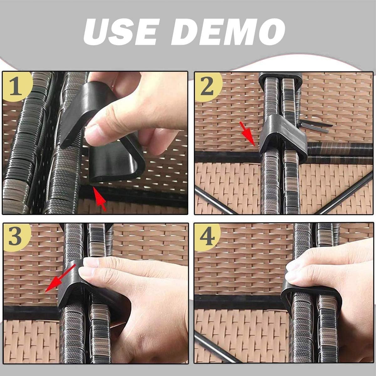 Xiluck 8Pcs Plastic Wicker Furniture Clips Indoor Outdoor Patio Wicker