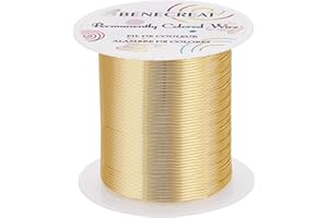 BENECREAT 24 Gauge 87 Yards Jewelry Beading Wire Light Gold Tarnish Resistant Copper Wire for Beading Wrapping and Other Jewelry Craft Making
