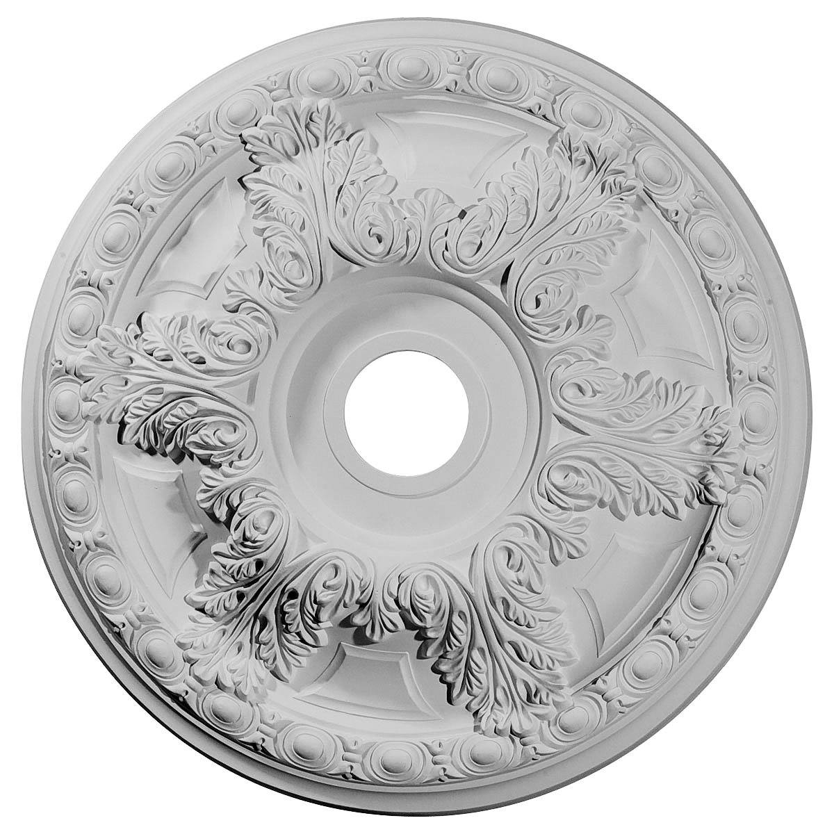 ekena millwork cm23ga granada ceiling medallion, 23 3/8"od x 3 5/8"id x 2 1/2"p (fits canopies up to 7 1/8"), factory primed
