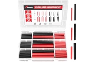 RED WOLF Waterproof Red and Black Heat Shrink Tubing Kit 270PCS, 3:1 Shrinkage Ratio, Adhesive Lined Electrical Cable Harness