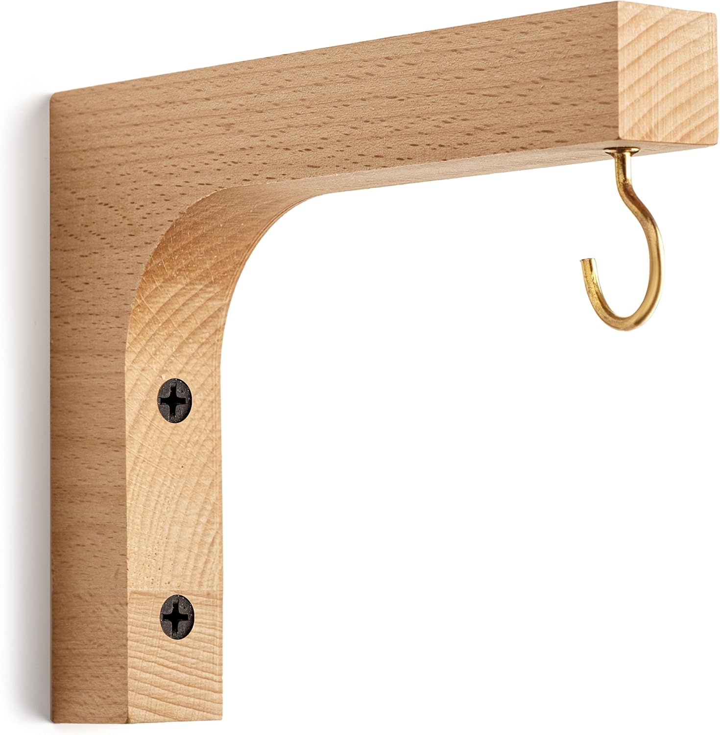 Outdoor Hanging Brackets - atEarth Indoor Wall Hanger Bracket - Small and Medium Indoor Plants or Macrame Plant Hanger, Wood Wall Hook for Indoor Hanging Planters Wooden Bracket, Hanging Decor Plant Accessories