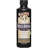 Barlean's Total Omega 3 6 9 Liquid Fish Oil Supplement with Borage and Flaxseed Oil 6,468 mg of Omegas EPA, DHA, ALA, and GLA for Joint and Heart Health, 16 oz