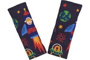CULCLENDY Car Seat Strap Pad, Car Seat Strap Cover, Car Seat Neck Cover, Baby Strap Pad, Baby Neck Pad, Car Seat Belt Cover, Car Seat Belt Pad, Boy Girl Newborn Infant Toddler Strap Belt Neck Cover Pad(Rocket)