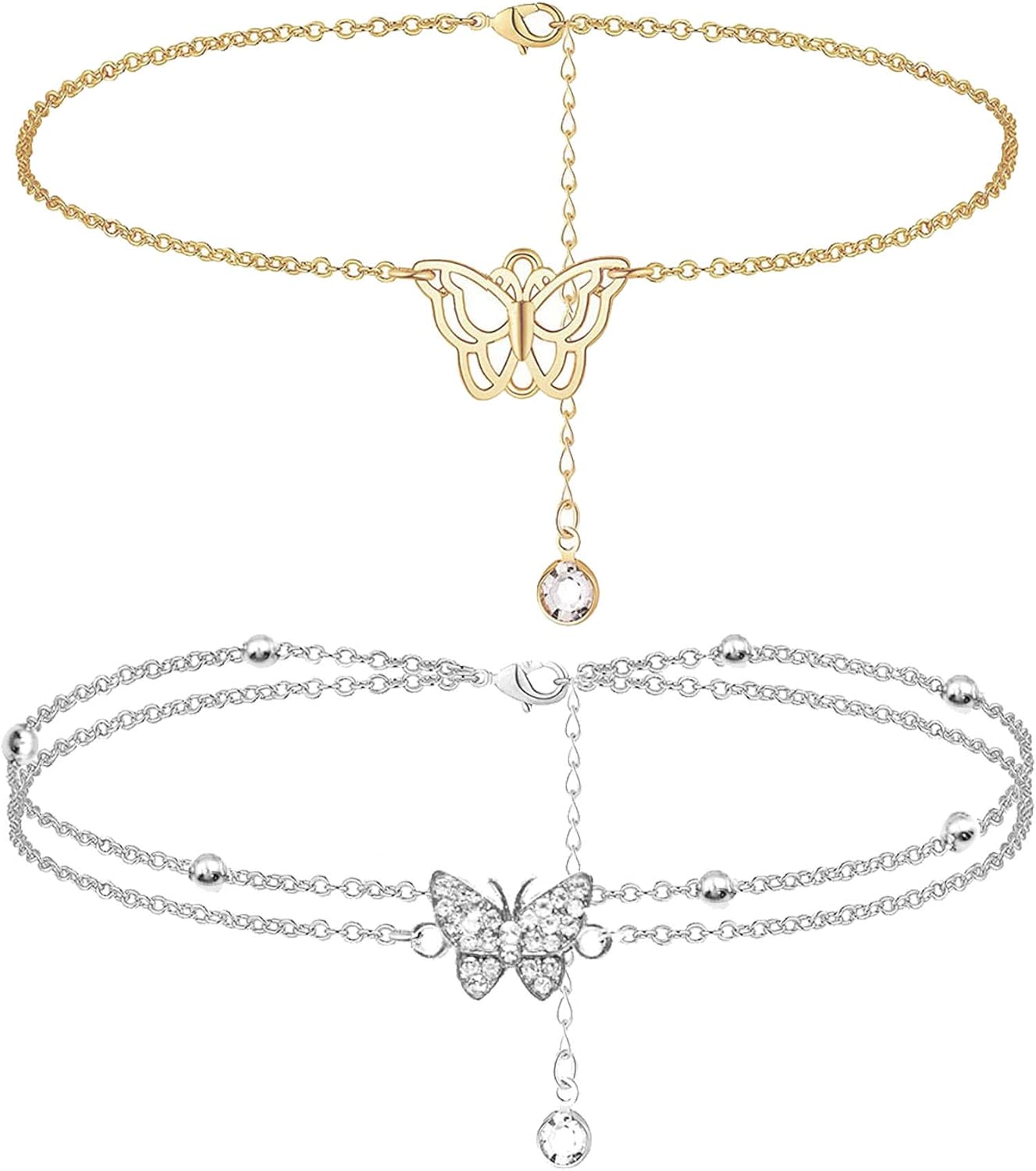 Download Amazon.com: Butterfly Anklet Bracelets for Women Gold and ...