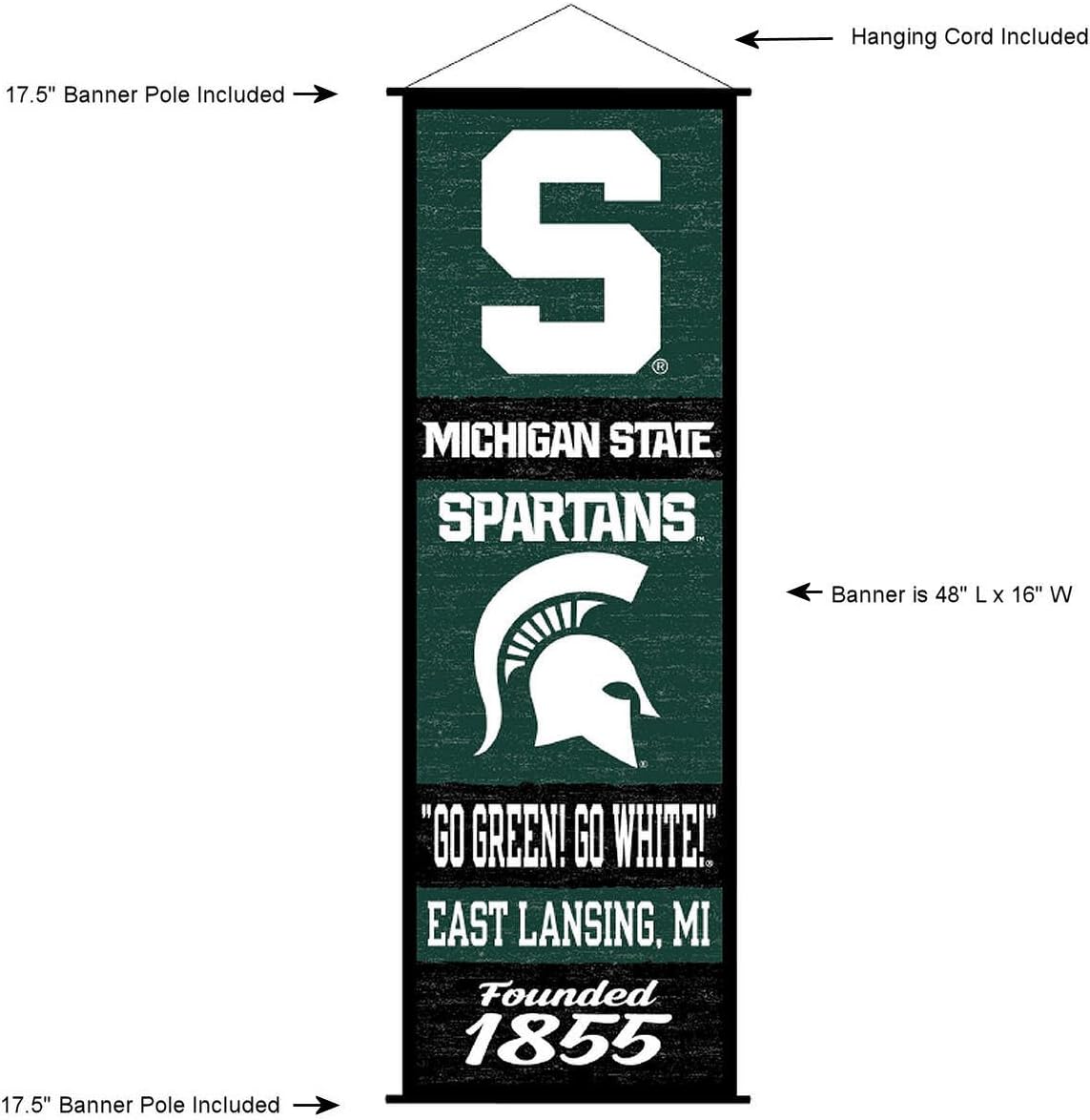 Amazon Com Michigan State Spartans Banner And Scroll Sign