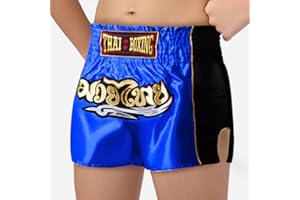 SIAMKICK Youth Muay Thai Shorts for Kids (4 Years - 10 Years) Boxing Kickboxing MMA Training Trunk for Boys and Girls