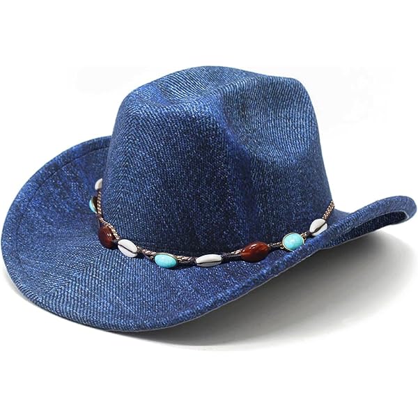 C.C All Over Rhinestone Denim Cowboy Hat with Chinstraps for  display picture 2