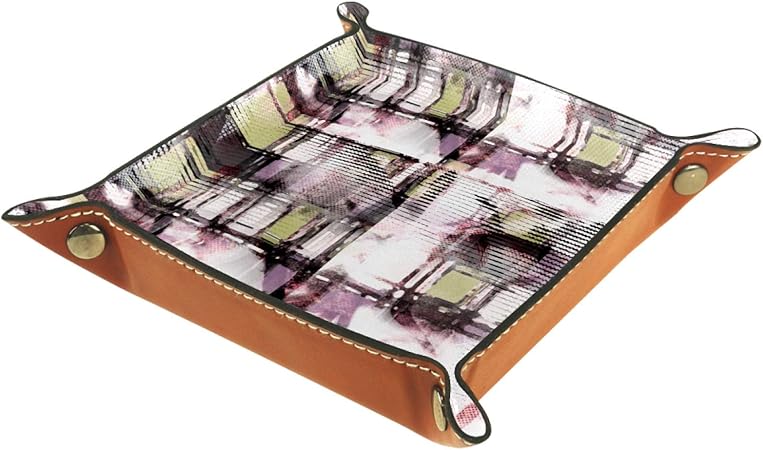 Biaoya Caja de almacenamiento de escritorio PU Cuero plegable Caja de