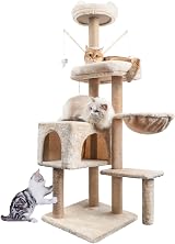 HOMIDEC Cat Tree 145cm Multi-Level Scratching Post Sisal Wrapped Posts view 1