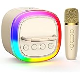 Mini Karaoke Machine, Portable Bluetooth Speaker with Microphone for Kids Singing Home Party, Christmas Halloween Kids Birthday Gifts, Music Toys for Girls Boys 3-12+ Years Old