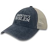 YIYHKPU Somebody's Problem Black Funny Hats Embroidered hat Baseball Cap Women Men hat Truck