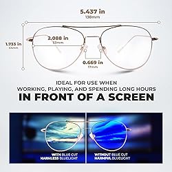 Blue Light Blocking Glasses- Unisex Stylish Aviator