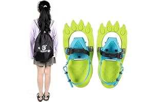 G2 GO2GETHER G2 16 Inch Kids Snowshoes, Storage Bag, Fast Ratchet Binding and Buckle Design, for Child Youth Boys and Girls (Green/Blue)
