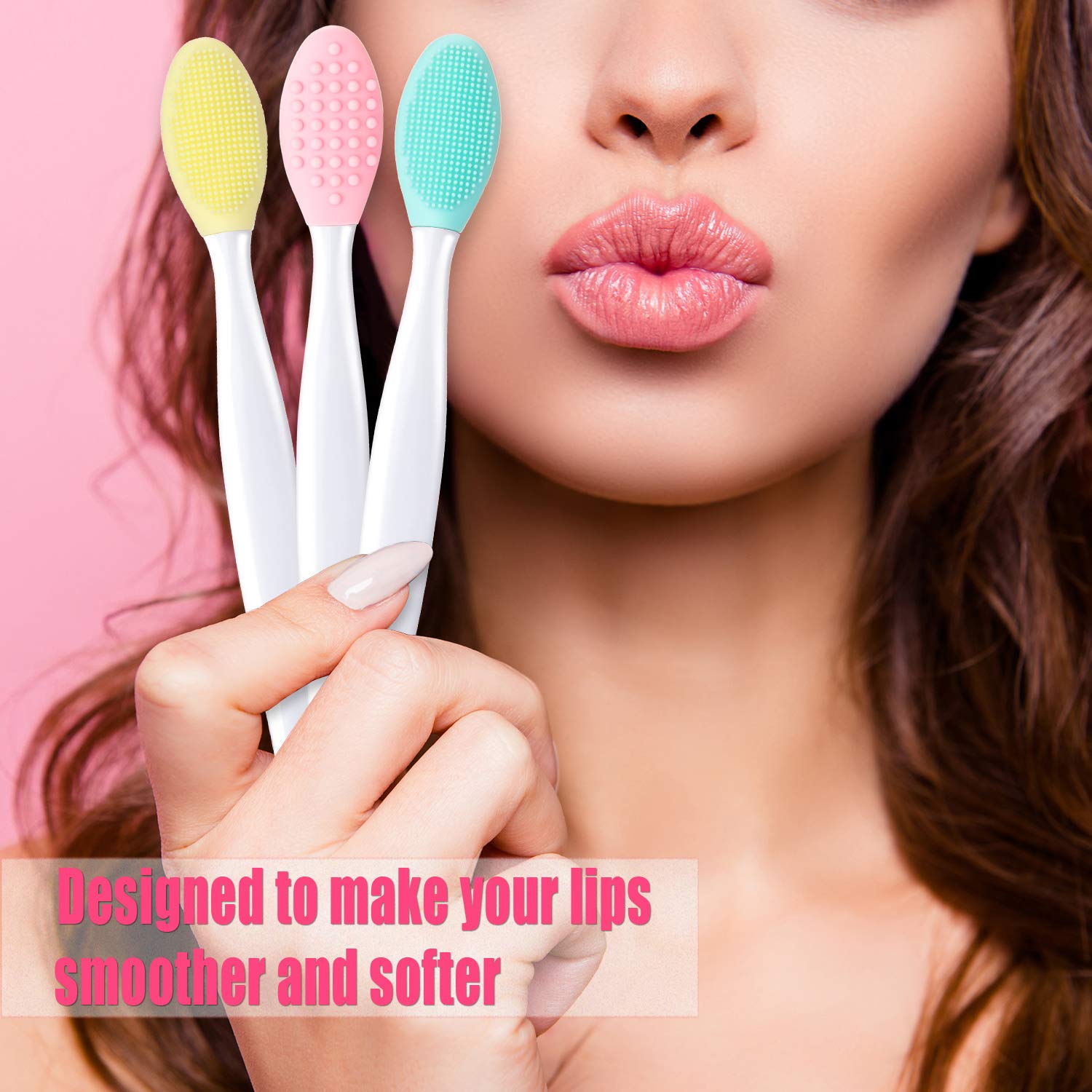 6 Pieces Double-Sided Silicone Exfoliating Lip Brush and Silicone Face Cleanser and Massager Brush Silicone Facial Scrubber Exfoliator Set Silicone Facial Cleaning Tool for DIY Facial Skin Care: Beauty