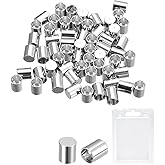 uxcell 60Pcs Stainless Steel Cord Ends, 4mm ID Column Leather Cord End Caps for Bracelet Jewelry Making DIY, Silver Tone